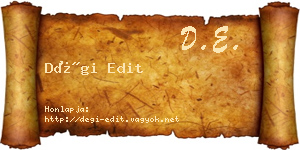 Dégi Edit névjegykártya